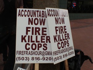 Protest following Aaron Campbell's shooting death by then-Officer Ronald Frashour.